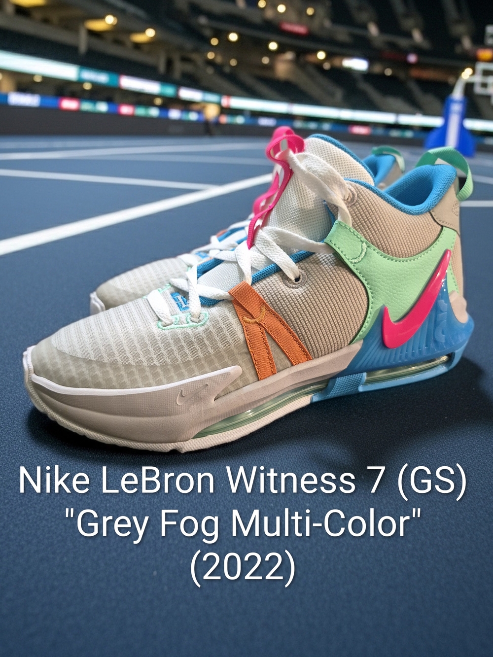 Nike LeBron Witness 7 (GS) "Grey Fog Multi-Color" M7Y/W8.5 BRAND NEW